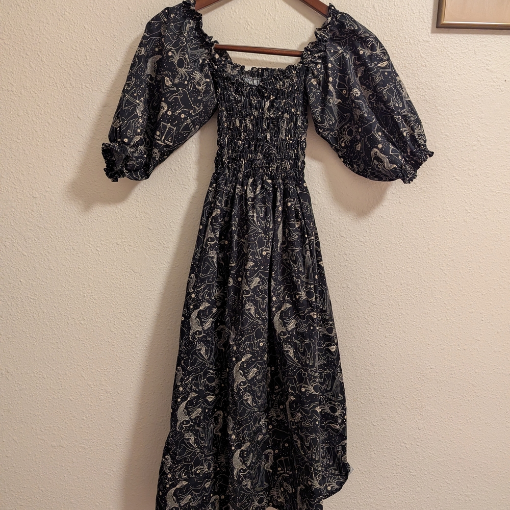 Leveret By Jessica Luna Shirred Astrology Dress